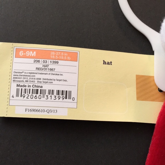 Baby Santa Hat Red White 6-9M Months Red White NWT - Picture 2 of 3